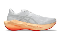 LANÇAMENTO - Tênis de Corrida Asics Novablast 6 - Branco / Laranja - Feminino