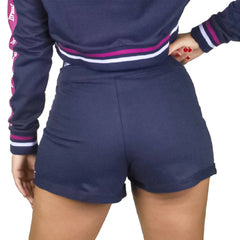 Shorts Moletom Everlast - Azul / Rosa - Feminino