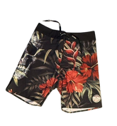 Bermuda Masculina KVRA Flores & Caveira – Estampa Tropical Preta