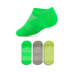 Meia Cano Invisível Neon Pacote c/ 3 pares Olympikus - Verde / Cinza / Verde - Unissex