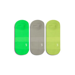 Meia Cano Invisível Neon Pacote c/ 3 pares Olympikus - Verde / Cinza / Verde - Unissex