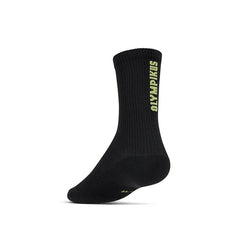 Meia Corre 4 Olympikus Cano Médio - Preto / Verde - Unissex