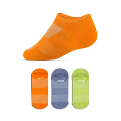 Meia Cano Invisível Neon Pacote c/ 3 pares Olympikus - Laranja / Azul / Verde - Unissex