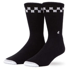 MEIA ESPORTIVA ALGODÃO BASE PRETA / CANO QUADRICULADO BRANCO LURK