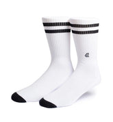 MEIA ESPORTIVA ALGODÃO BASE BRANCA / CANO LISTRADO LURK