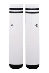 MEIA ESPORTIVA ALGODÃO BASE BRANCA / CANO LISTRADO LURK