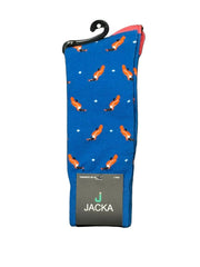 MEIA ESPORTIVA ALGODÃO AZUL / TUCANO LARANJA