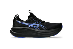LANÇAMENTO - Tênis de Corrida Asics Gel Nimbus 28 - Preto / Azul - Masculino