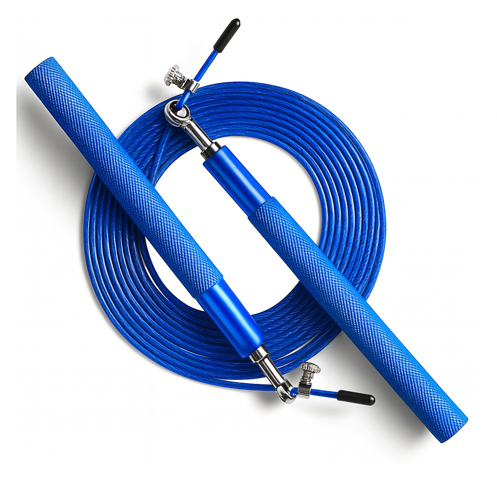 Corda Pular Aço Crossfit 3m Rolamento Speed Profissional - Azul