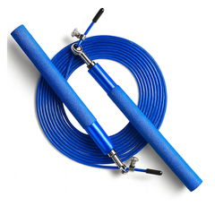 Corda Pular Aço Crossfit 3m Rolamento Speed Profissional - Azul
