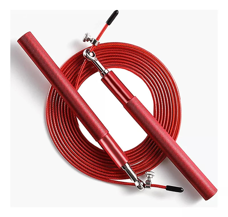 Corda Pular Aço Crossfit 3m Rolamento Speed Profissional - Vermelho