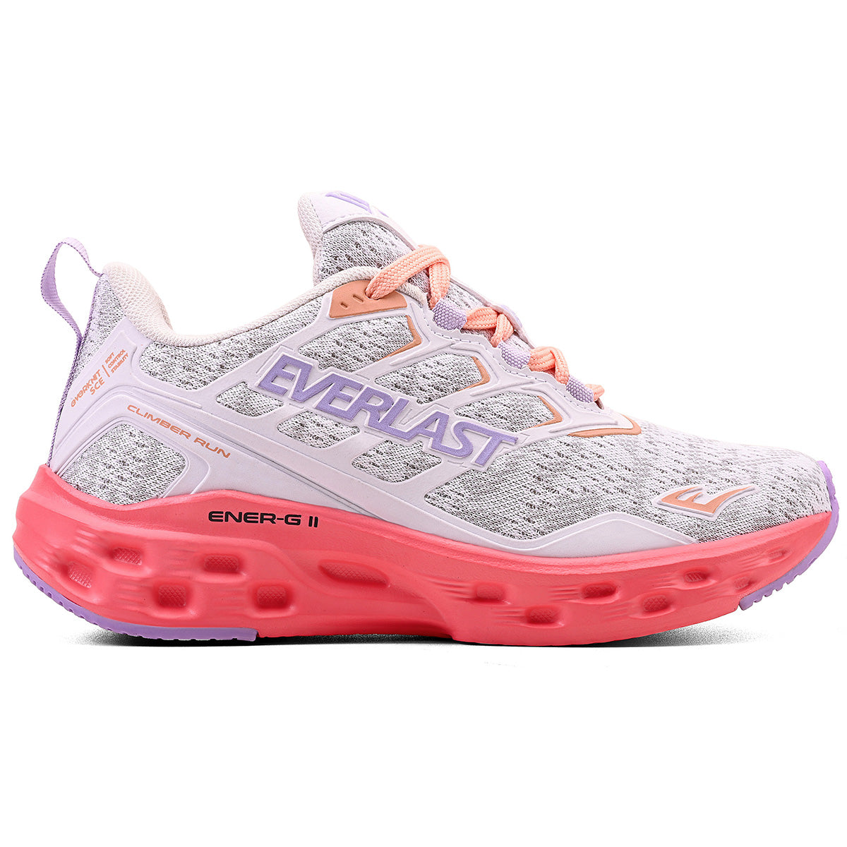 LANÇAMENTO  - Tênis de Corrida Everlast Climber Run - Branco / Lilás - Feminino