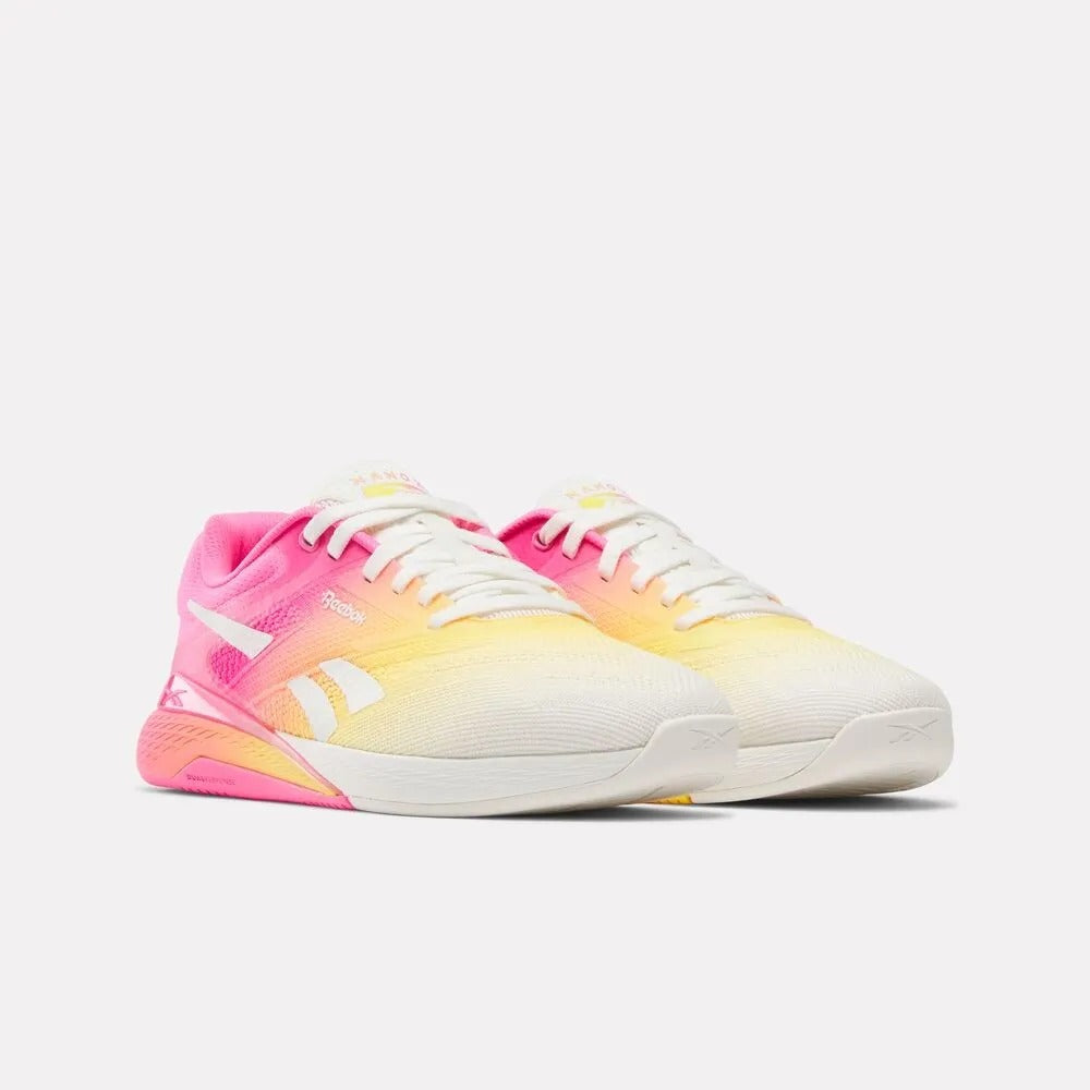 LANÇAMENTO - Tênis de Cross Reebok Nano X5 - Rosa / Amarelo - Feminino