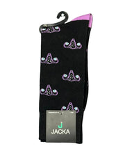 MEIA ESPORTIVA ALGODÃO PRETO - ROXO