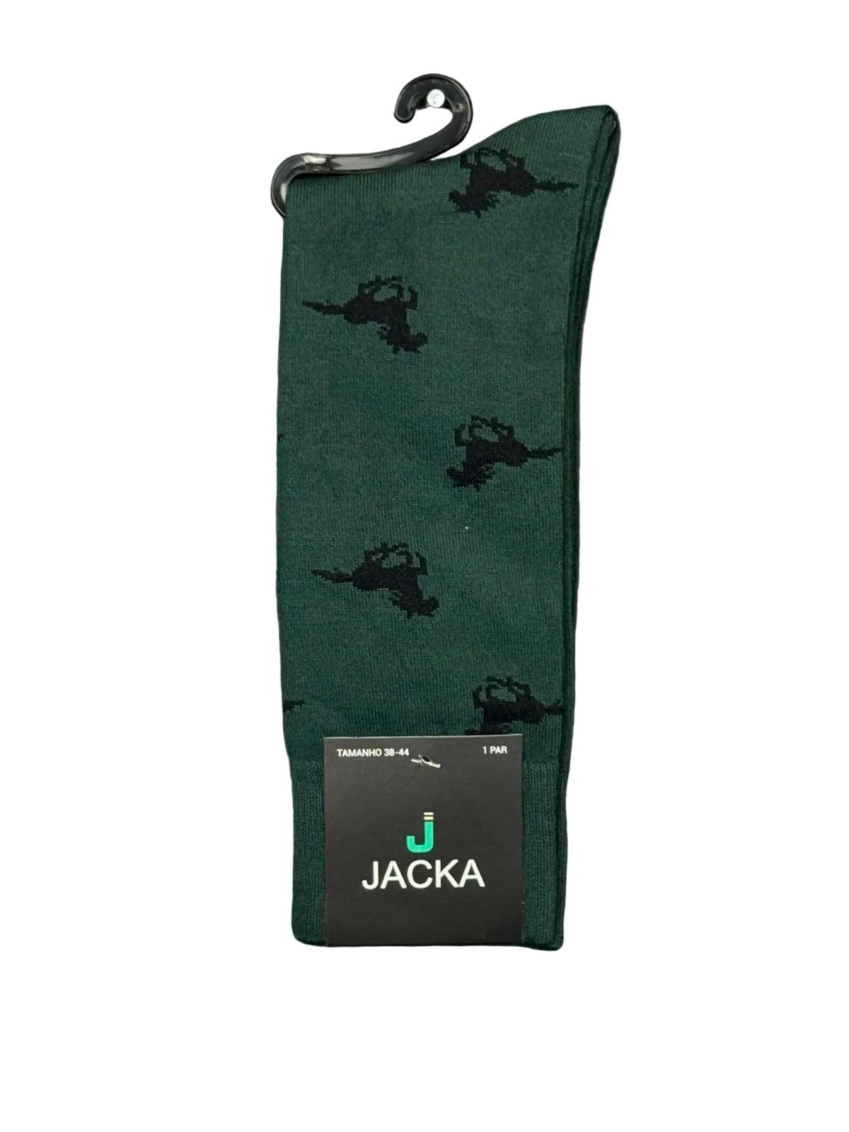 MEIA ESPORTIVA ALGODÃO VERDE / CAVALOS