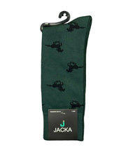 MEIA ESPORTIVA ALGODÃO VERDE / CAVALOS