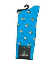 MEIA ESPORTIVA ALGODÃO AZUL / Peixes