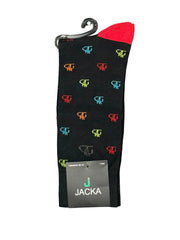 MEIA ESPORTIVA ALGODÃO PRETO / CAVEIRAS