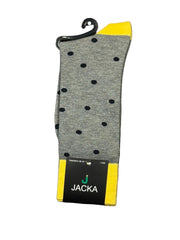 MEIA ESPORTIVA ALGODÃO CINZA / BOLINHAS