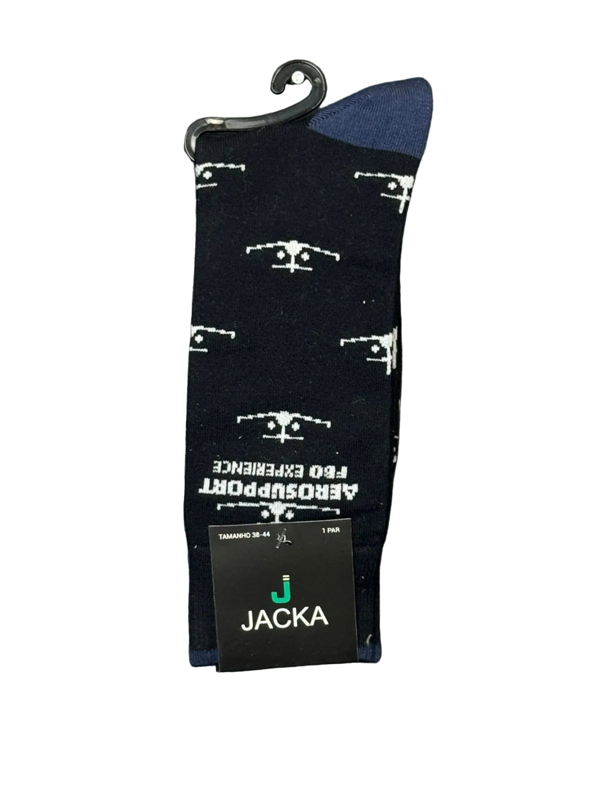 MEIA ESPORTIVA ALGODÃO PRETO / Avião