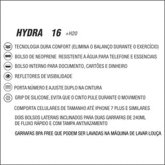 Cinto de Hidratação Fitletic Preto
